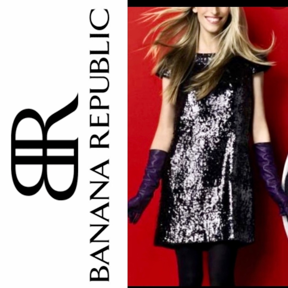 Banana Republic ✨ Black sequin Dress size 8